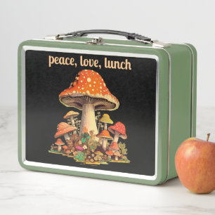 Lunch Box 60s Peace Love Champhroom Hippy