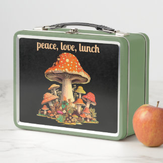 Lunch Box 60s Peace Love Champhroom Hippy