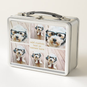 Lunch Box 6 Collage photo minimaliste - Gold et White Grid