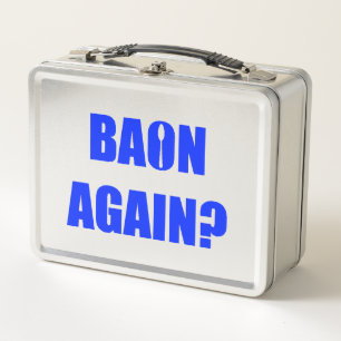 Lunch Box À nouveau Baon ? Texte bleu et noir