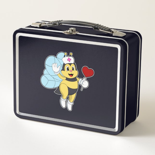Lunch Box Abeille comme infirmière avec coeur.PNG (Devant)