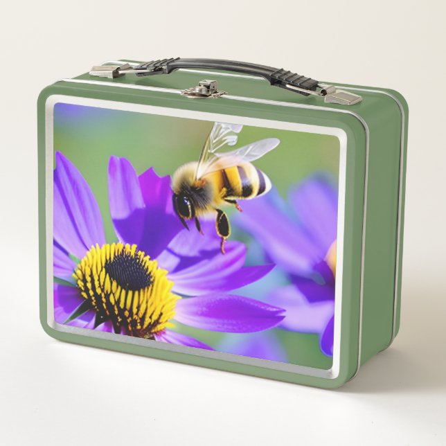 Lunch Box Abeille de miel et fleurs (Devant)