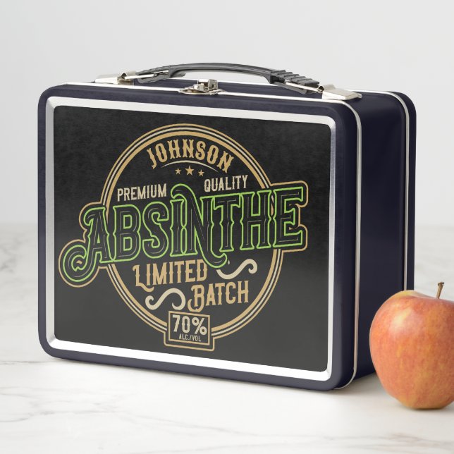 Lunch Box Absinthe Herbal Spirit Liquor Étiquette (En situation)