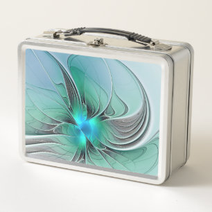 Lunch Box Abstrait De Bleu, Art Fractal Moderne