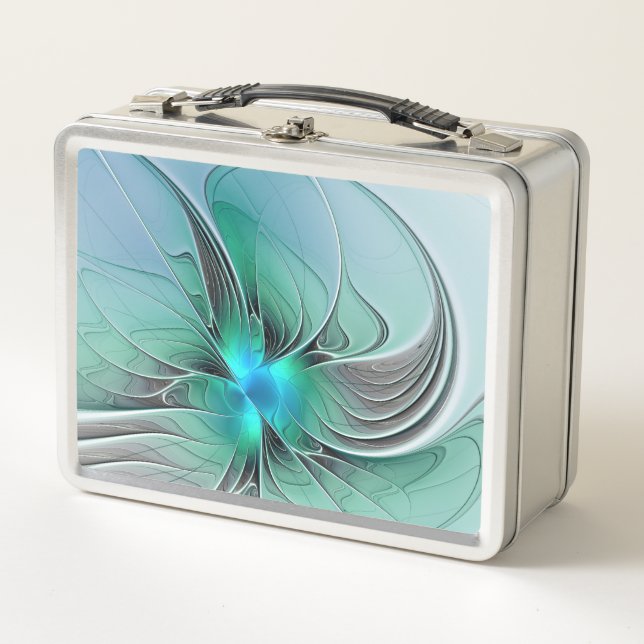 Lunch Box Abstrait De Bleu, Art Fractal Moderne (Devant)