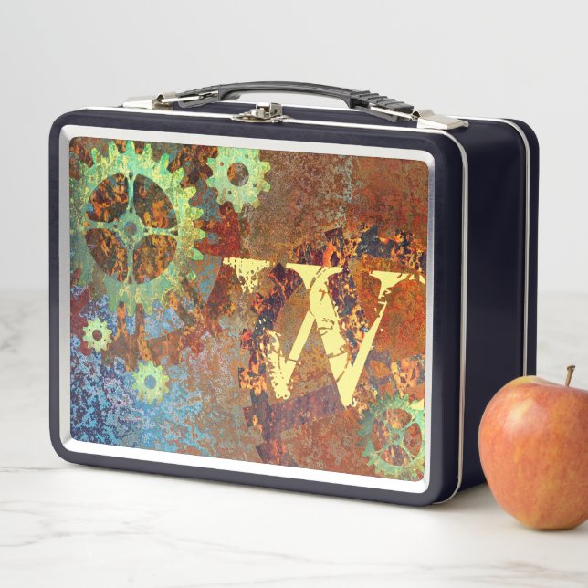 Lunch Box Accessoires d'horlogerie Steampunk rouillé (En situation)