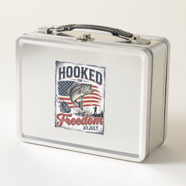 Lunch Box Accro à la liberté pêche du 4 juillet (Devant)