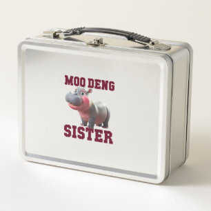 Lunch Box Adorable MOO DENG SISTER Baby Hippo Bestie Princes