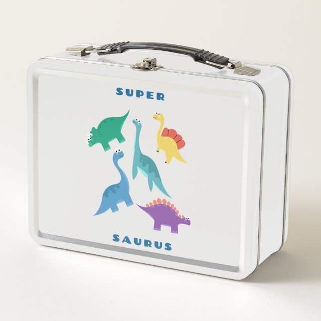 Lunch Box Adorable T-shirt Dinosaure Vert Enfants (Devant)