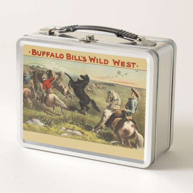 Lunch Box Affiche de cow-boy de l'Ouest sauvage de Buffalo B (Devant)