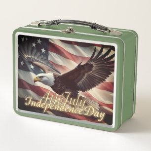 Lunch Box Aigle du 4 juillet avec drapeau américain