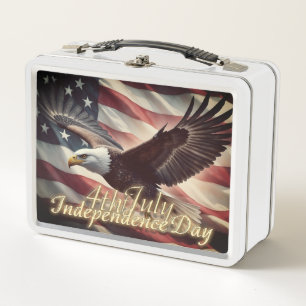 Lunch Box Aigle du 4 juillet avec drapeau américain