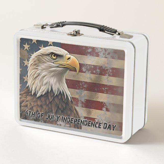 Lunch Box Aigle et drapeau majestueux - Esprit de liberté (Devant)