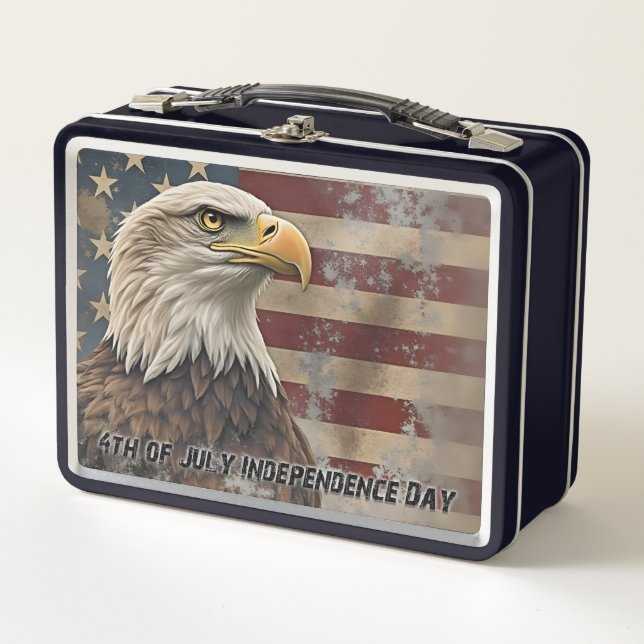 Lunch Box Aigle majestueux et drapeau – Esprit de liberté (Devant)