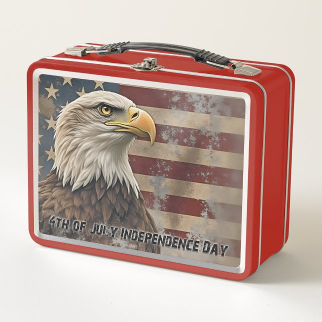 Lunch Box Aigle majestueux et drapeau – Esprit de liberté (Devant)