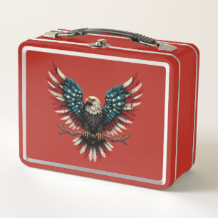 Lunch Box Aigle rustique patriotique américain/américain cha