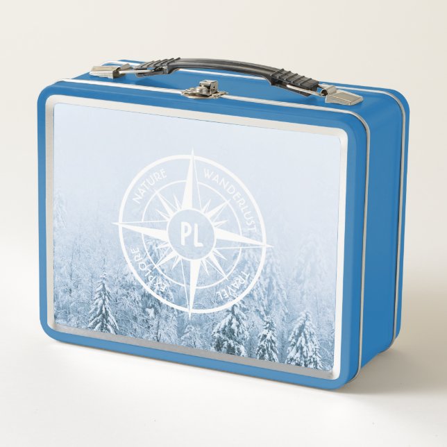 Lunch Box Aiguille de compas monogramme forêt d'épinette d'h (Devant)