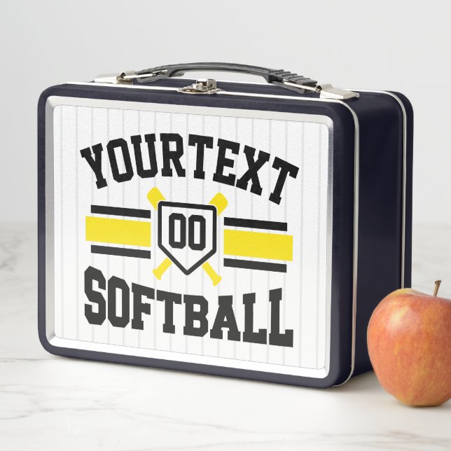 Lunch Box AJOUT PERSONNALISÉ NOM Softball Player Varsity Tea (En situation)