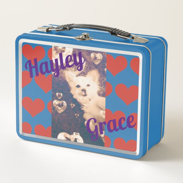 Lunch Box Ajouter votre animal de compagnie photo et nom de  (Devant)