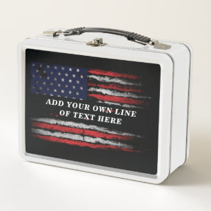 Lunch Box Ajouter votre propre texte sur grunge American fla