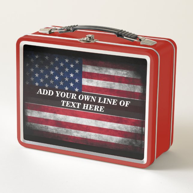 Lunch Box Ajouter votre texte sur le drapeau américain (Devant)
