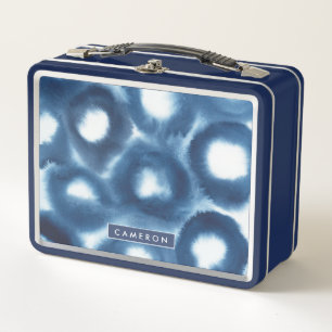 Lunch Box Ajoutez votre nom   Cercles d'impression d'aquarel