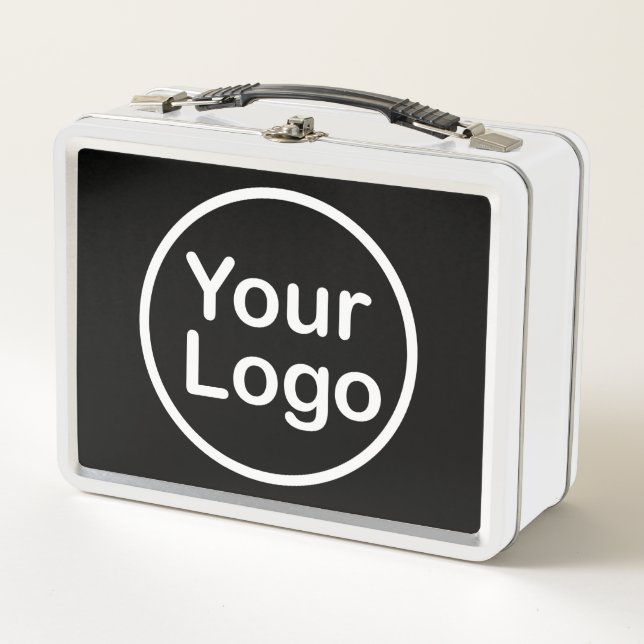 Lunch Box Ajoutez votre propre logo | Fond noir (Devant)