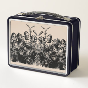 Lunch Box Alice vintage dans un pays des merveilles en fleur