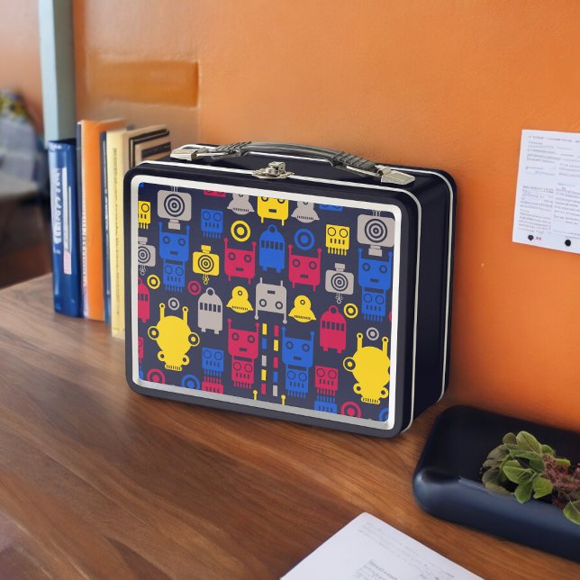 Lunch Box Alien Doodle vaisseau et Motif robotique (Lunchbox )