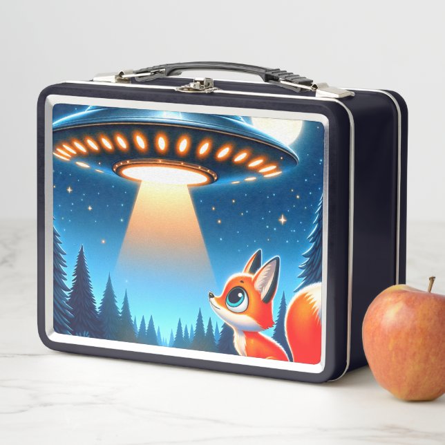 Lunch Box Alien vaisseau spatial et un renard (En situation)
