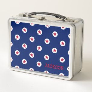 Lunch Box All Star Red White Blue Kids Nom de l'école Amusan