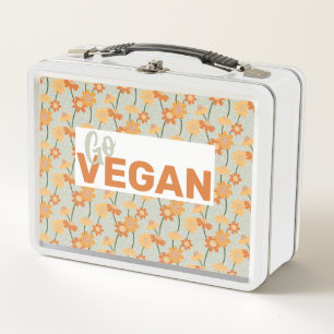 Lunch Box Allez, vegan ! Joli rétro muté fleurs des années 1