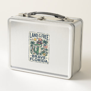 Lunch Box Alligator de Floride Patriotique 4 juillet
