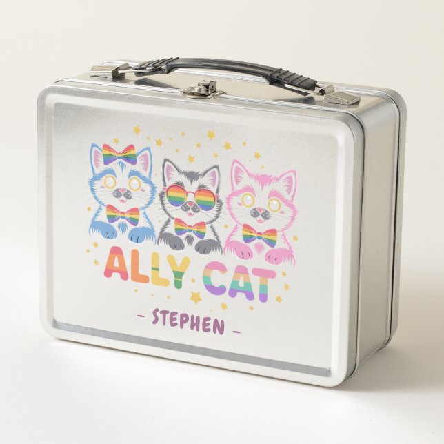 Lunch Box Ally Cat - Chat joli couleur LGBTQ Pride (Devant)