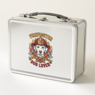 Lunch Box Amant de chien pompier Dalmatien Casque de pompier
