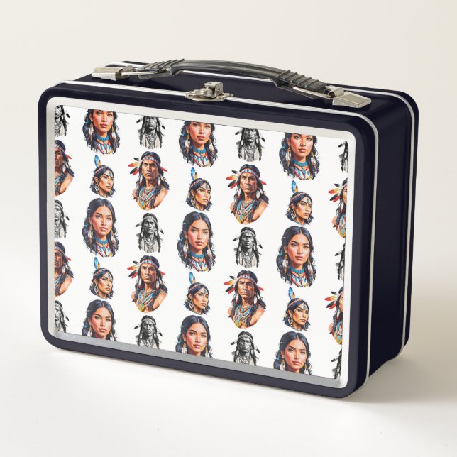 Lunch Box Amérindiens Amérindiens Conception Motif (Devant)