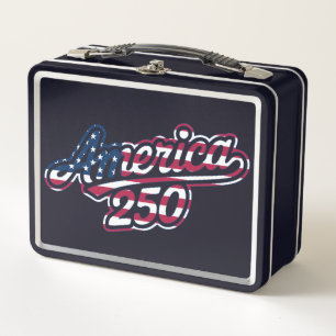 Lunch Box Amérique 250 Drapeau Script Semiquincentennial Des