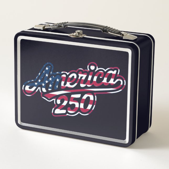 Lunch Box Amérique 250 Drapeau Script Semiquincentennial Des (Devant)