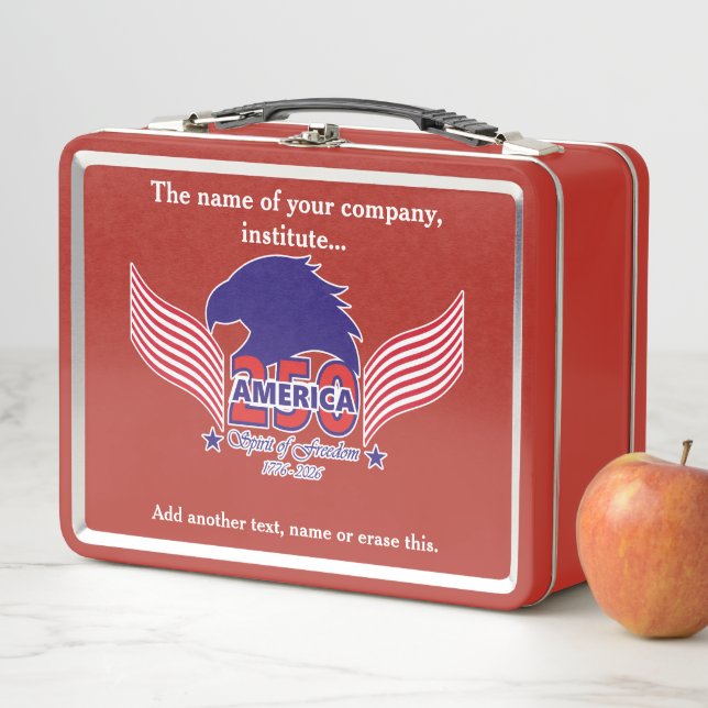 Lunch Box Amérique 250e-Esprit de liberté-Texte blanc (En situation)