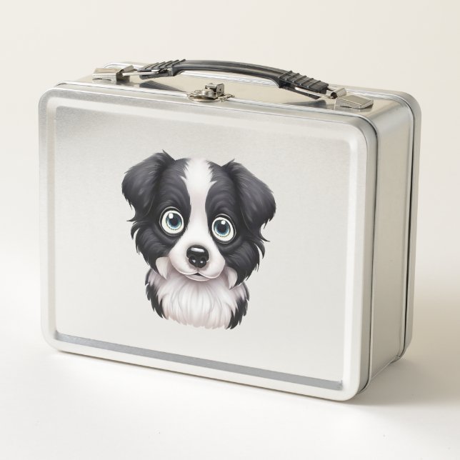Lunch Box Amour Bordure Collie Conception du contour (Devant)