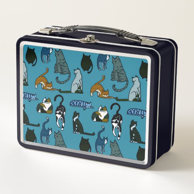 Lunch Box Amoureux des chats Turquoise (Devant)