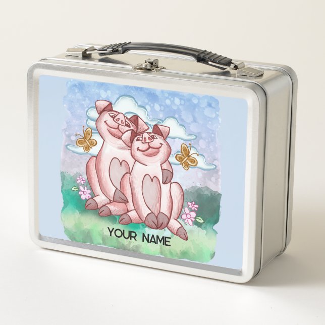 Lunch Box Amoureux des cochons   (Devant)
