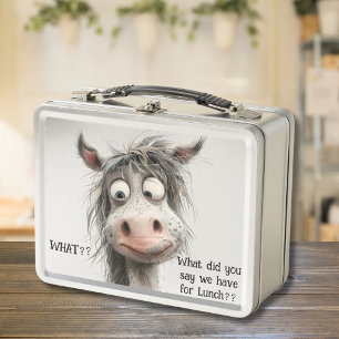 Lunch Box Amusant Crazy Cheveux large Eyed Horse Boîte à lun