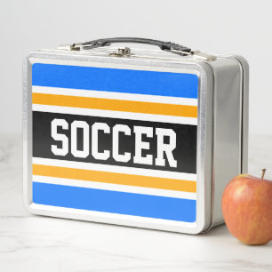 Lunch Box Amusantes Rayures Bleues Clair Noir Blanc Orange F