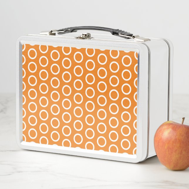 Lunch Box Amusants Moderne Bright Orange White Tiled Art Mot (En situation)
