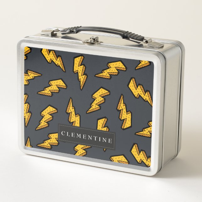 Lunch Box Amusement et bruit de motif de boulon de foudre (Devant)