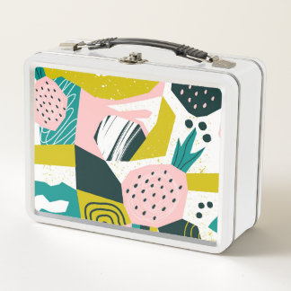 Lunch Box Ananas Abstrait : Patchwork coloré sans fil