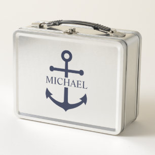 Lunch Box Ancre bleue marine Nom personnalisé