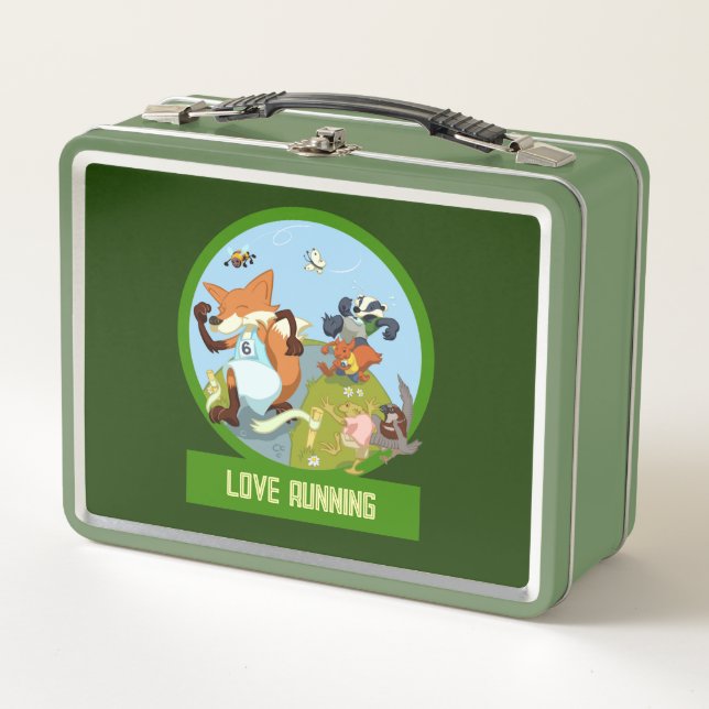 Lunch Box Animaux de la forêt excentriques aiment la course  (Devant)