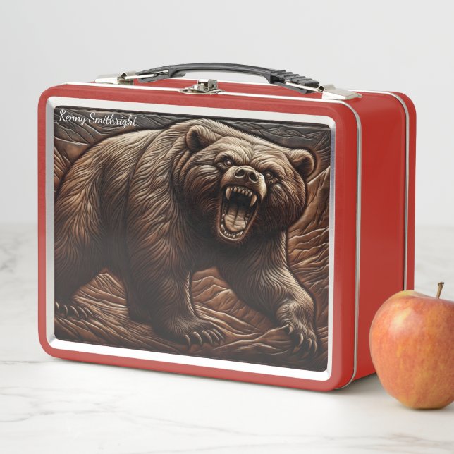 Lunch Box Apex Predator en cuir embouti (En situation)